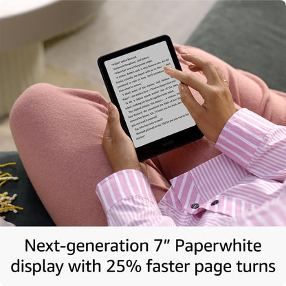 Amazon Kindle Paperwhite Signature Edition (32 GB) – Our fastest Kindle with an auto-adjusting front light, wireless charging and weeks of battery life – Without Ads - Metallic Black