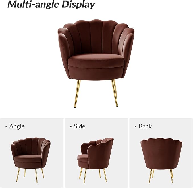 HULALA HOME Modern Velvet Accent Chairs Set of 2
