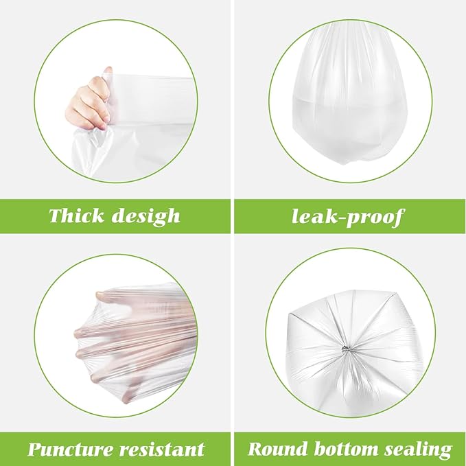 8 Gallon 220 Counts Unscented Medium Trash Bags, Fit 7, 10 Gal Garbage Bags by