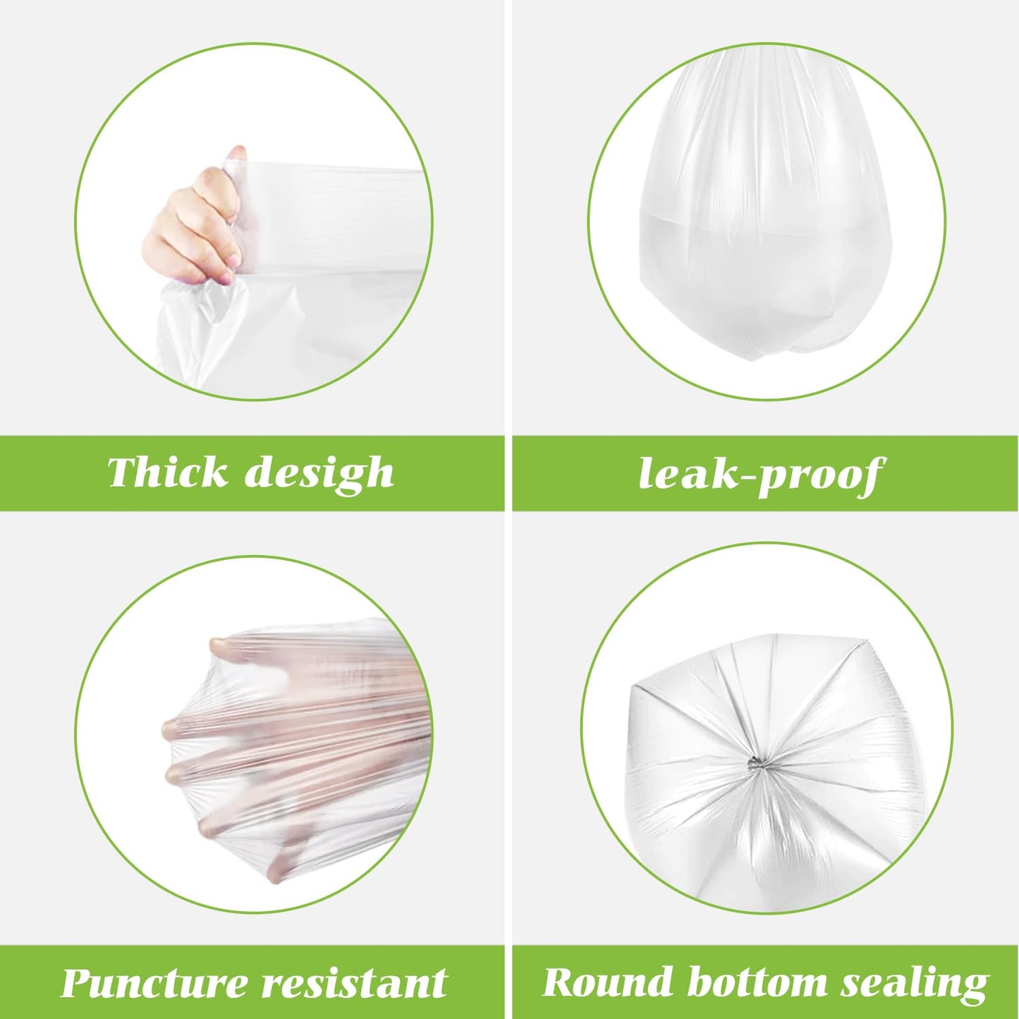 18 Gallon 100 Counts Tall Kitchen Trash Bags,Fit 15,16,18,20Gal,Garbage Bags by Teivio, Unscented,Bin Liners, Plastic Bags for home,for Bathroom,Office,Industrial,Clear