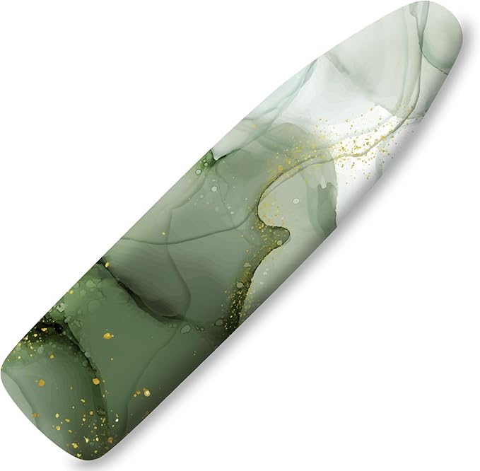 Extra Thick Ironing Board Cover and Pad, Sage Green Marble 15x54 Ironing Board