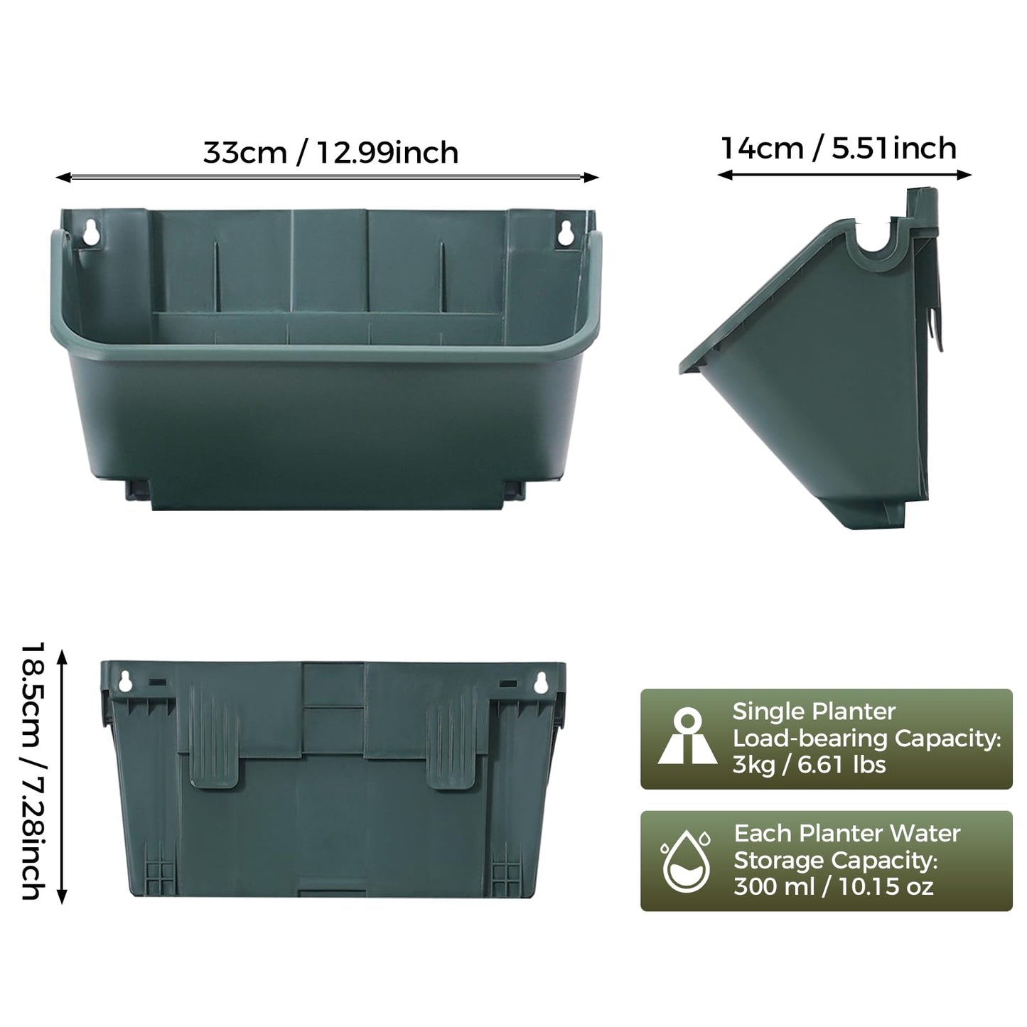 24 Pack Vertical Garden Planter,13 inch Wall Mounted Planter for Patio Indoor Outdoor Decor, Garden Self Watering Pot Balcony Plant Vegetable Fruit Herb Hanging Pocket Holder Flowerpot (Army Green)