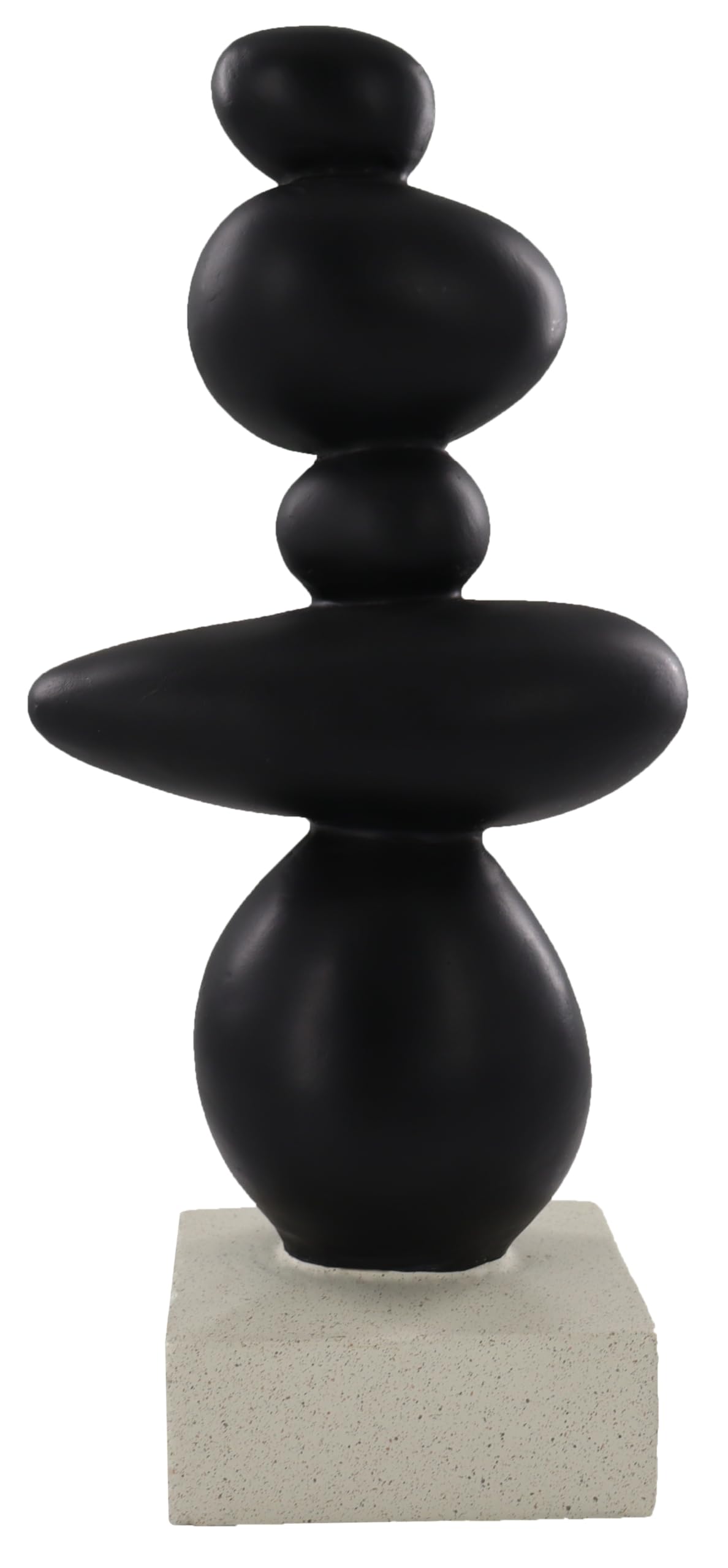 LAIKEARTS 13'' Abstract Rock Decorative Sculpture Ornament, Sandstone Statue Decor for Living Room, Modern Resin Stone Sculpture,Coffee Table Decoration,Gifts for Good Luck, Health, Strength,Black