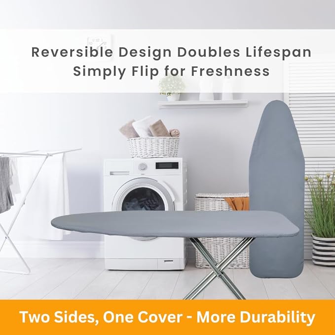 SAVUK Ironing Board Cover and Pad Dual Side X2 Lifetime Double Using Heavy Duty
