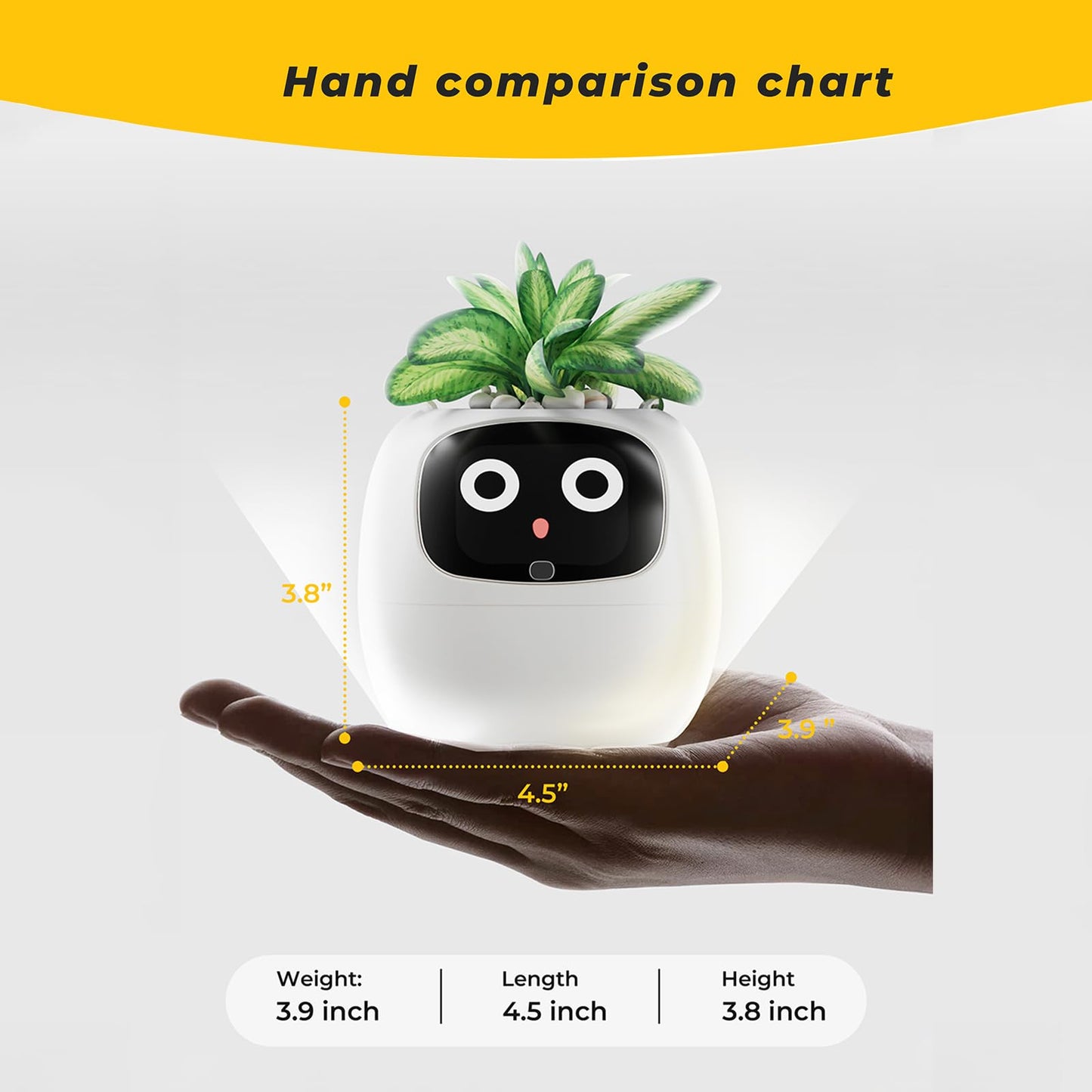 Smart Pet Planter, Smart Plant Pot, With Artificial Intelligence, Time Weather Display, And Multiple Expressions Animation,Lovely Plant Companion, For Desktop Decoration, Gifts,Plant-Free (Purple)