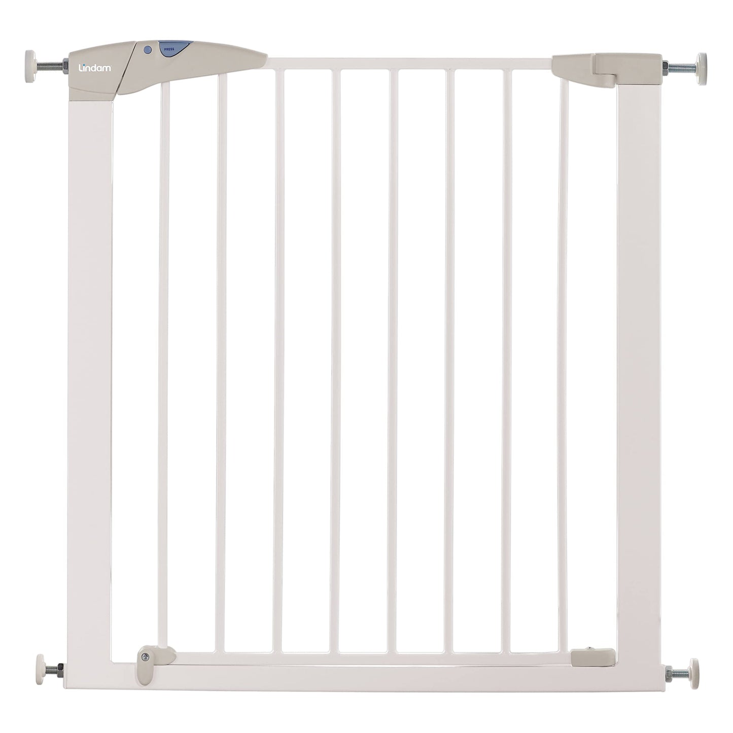 Munchkin Lindam Stair Gate | Sure Shut Axis Toddler & Baby Gate | Stair Gate Pressure Fit Baby or Dog Gate | Baby Safety Gate for Stairs & Doorways, Easy Install No-Screws Child Gate | 76-82cm| White