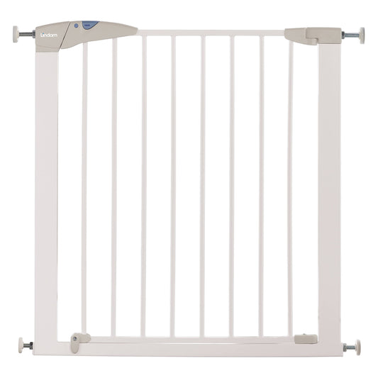 Munchkin Lindam Stair Gate | Sure Shut Axis Toddler & Baby Gate | Stair Gate Pressure Fit Baby or Dog Gate | Baby Safety Gate for Stairs & Doorways, Easy Install No-Screws Child Gate | 76-82cm| White
