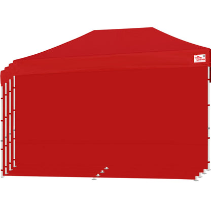 Tradesparker 10x20 Pop up Canopy Sidewall Kit Only, 3 Sidewalls & 1 Doorwall Removable Zipper End Fit for Commercial Instant Tent Canopies,NOT Excluding Top and Frame,Red