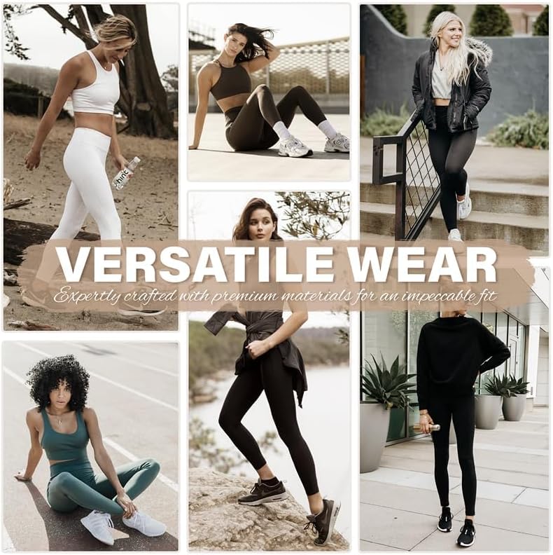 3 Pack Leggings for Women High Waisted No See-Through Tummy Control Soft Yoga Pants Womens Workout Athletic Running Leggings