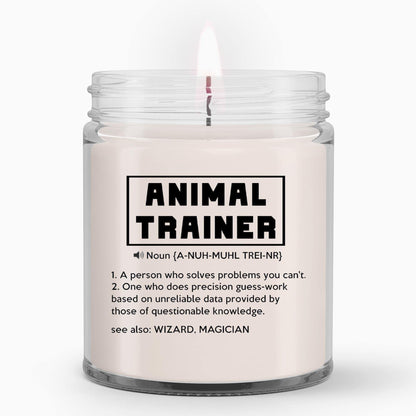 LaPomme Funny Animal Trainer Definition Candle, Definition Candle for Him or Her, Naughty New Job Gifts for Women, 9oz Clear Jar, 45 Hr Burn Time, Poured in The USA