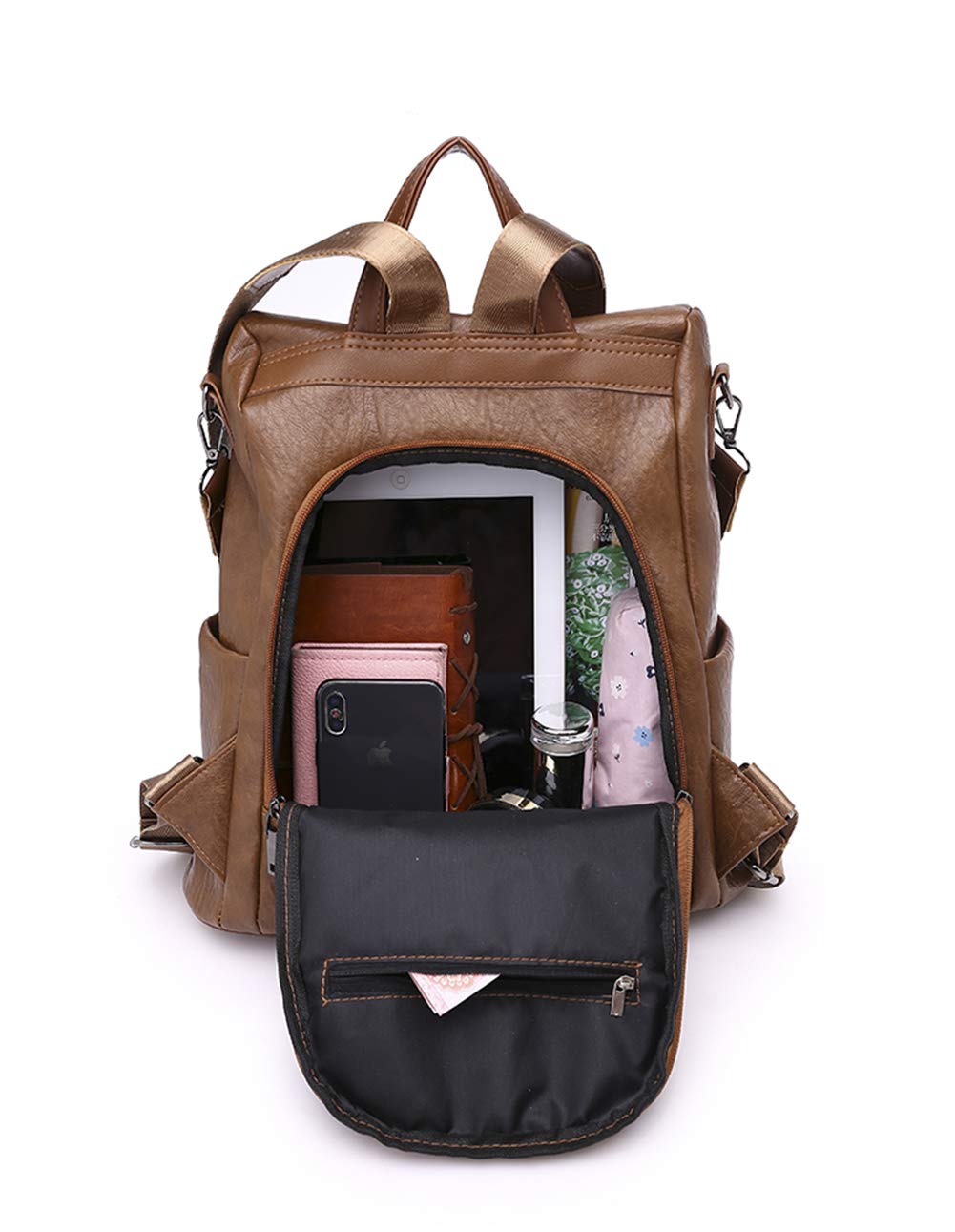 Estwell Women Anti-theft Backpack Handbag Ladies Rucksack Fashion PU Leather Shoulder Bag Waterproof Travel Daypack Casual School Bag