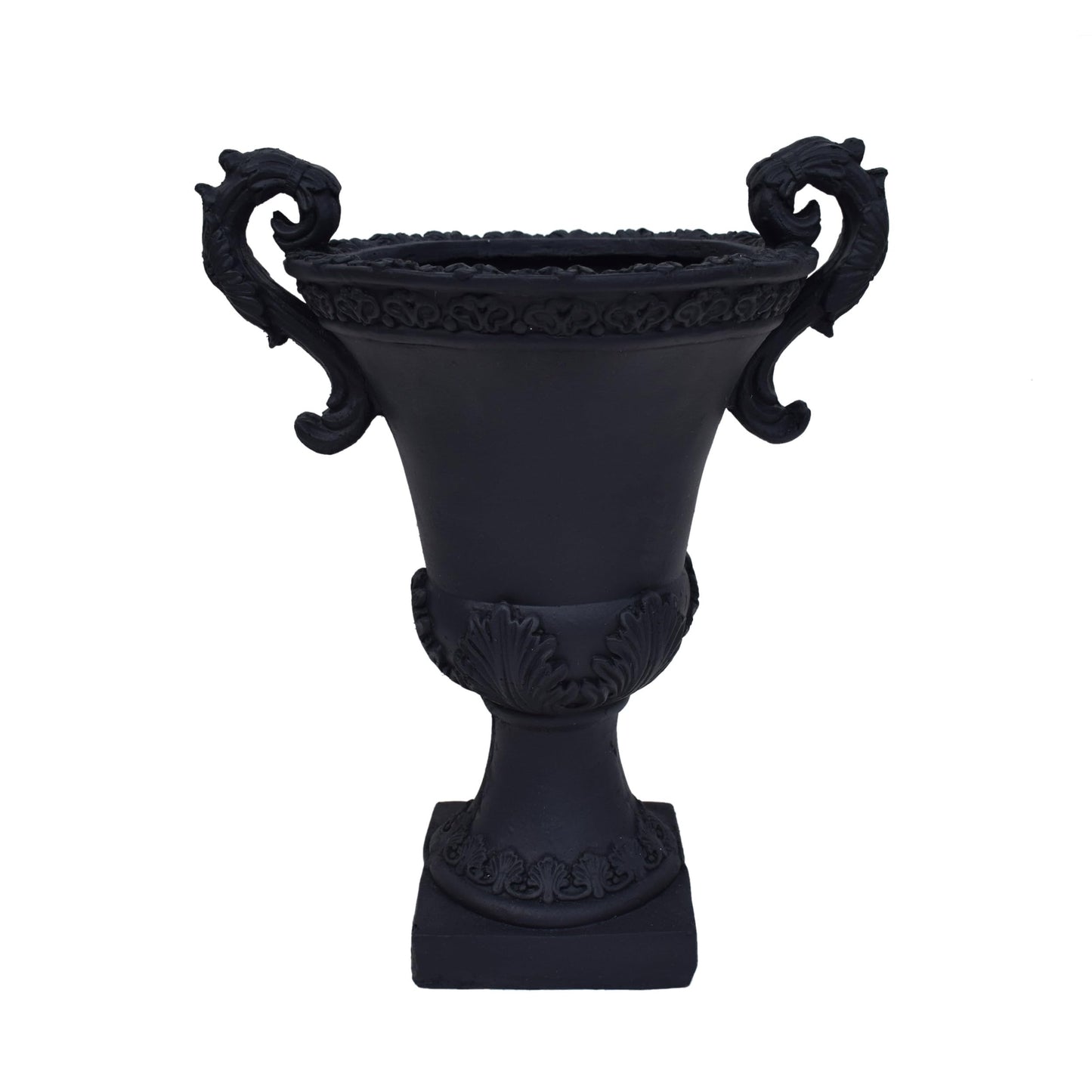 roomfitters Garden Urn Planter Decorative Planter for Indoor and Outdoor Spaces, Elegant Antique-Inspired Design, Durable MGO Construction, Black