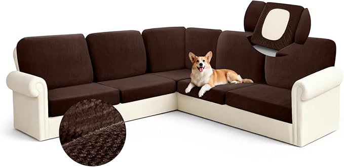 Arfntevss Sectional Couch Covers L Shape Couch Cushion Covers Slipcovers Fitted