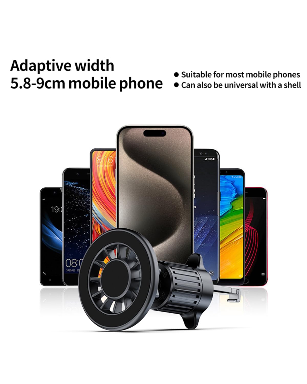 Vent Phone Mount for Car, Magnetic with Car Phone Holder, Case-Friendly & Secure Fit Black