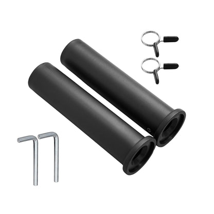 Olympic Adapter Sleeve (2 PCS), Converts 1in Olympic Weight Plate Posts to 2in, with 2 Barbell Clamps, Heavy Duty Nylon - 8"/11" Long, Suitable for 1" Standard Barbell Bars