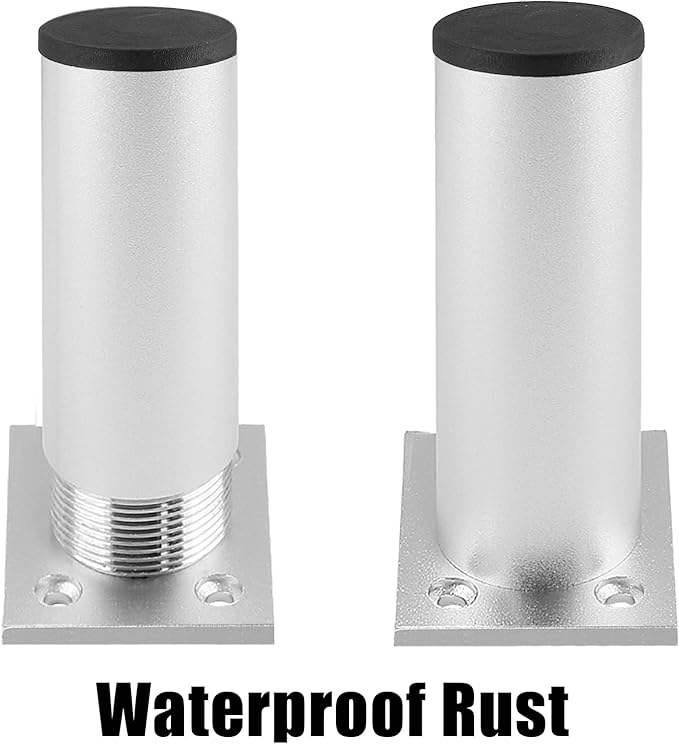 Set of 4 Furniture Legs 4 Inch, Adjustable Aluminum Alloy Cabinet Legs