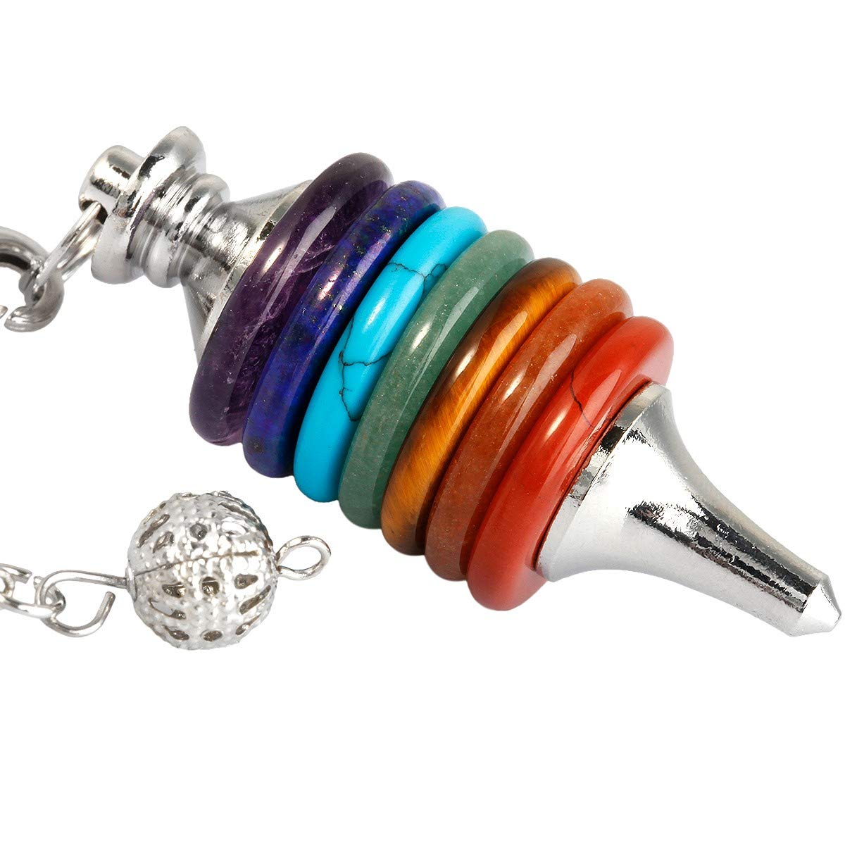 TUMBEELLUWA Healing Crystal Pendulum 7 Chakra Pendulums for Dowsing