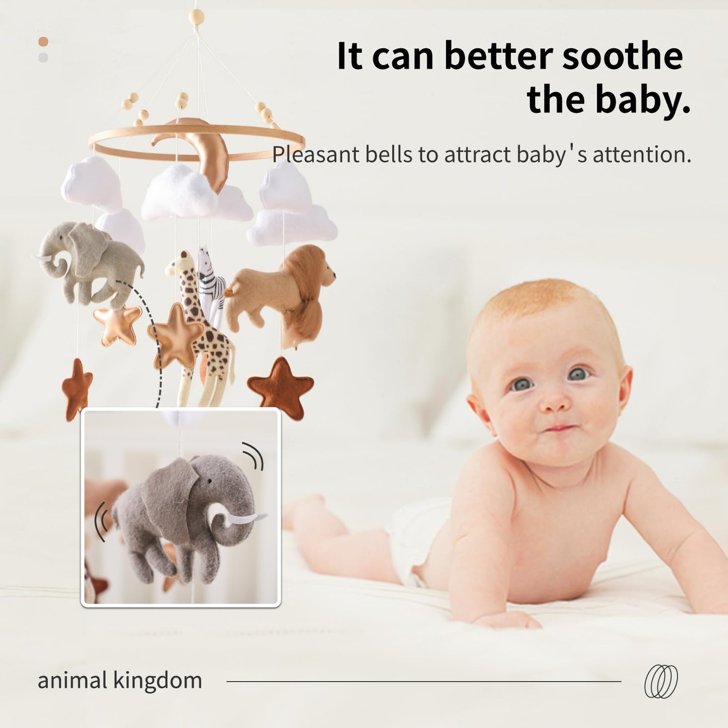 Mamimami Home Baby Bed Mobile Wind Chime Felt Animals Handmade 3D Bell Newborn Crib Cot Hanging Bed Bell Decoration Boy Girl