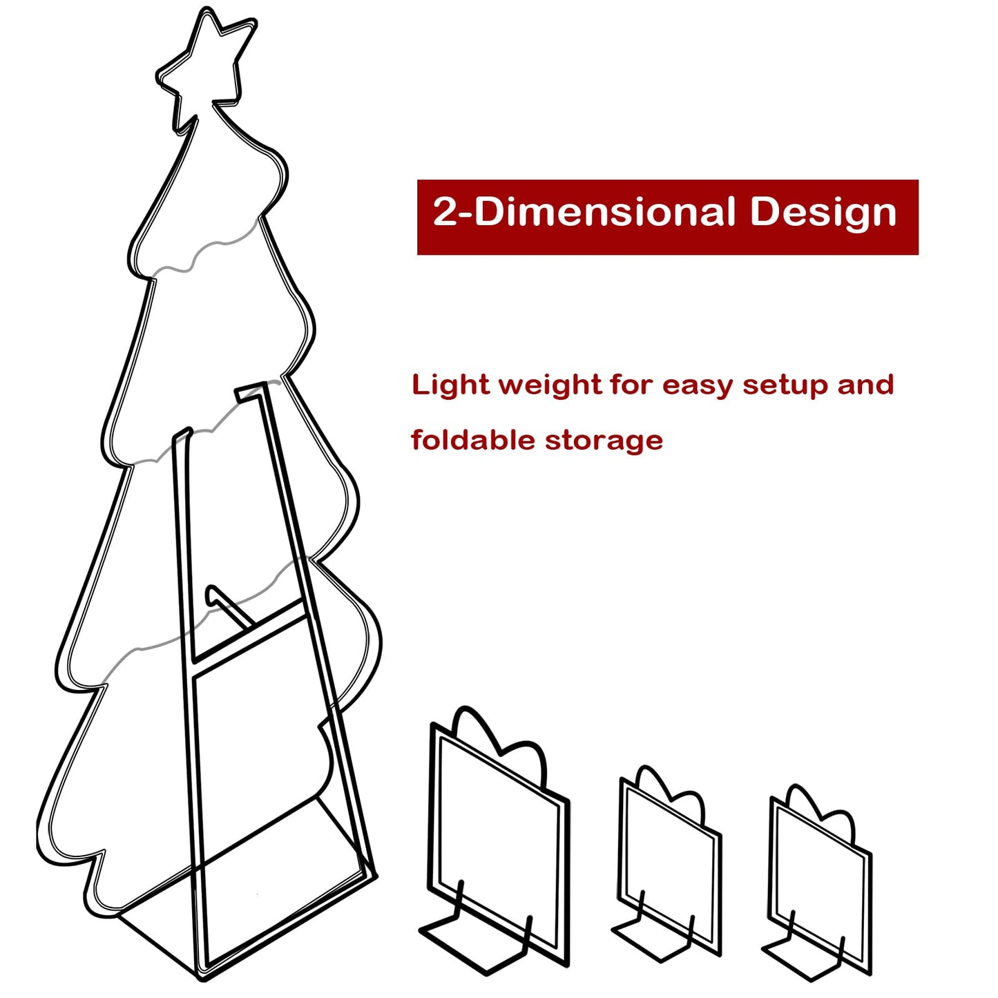 3ft 2D Christmas Tree Outdoor Decorations with 100 Twinkling LED Lights, 8 Light Modes, Large Holiday Yard Ornament for Patio, Lawn, Home （Sphere）