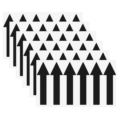 M METERXITY 6-Pack Arrow Sticker, 4 x 1 Inch/ 100 x 30 mm PVC Waterproof Self-Adhesive Directional Arrows Removable Directional Floor Decal Stickers for Wall Marking/Road Sign [Black]