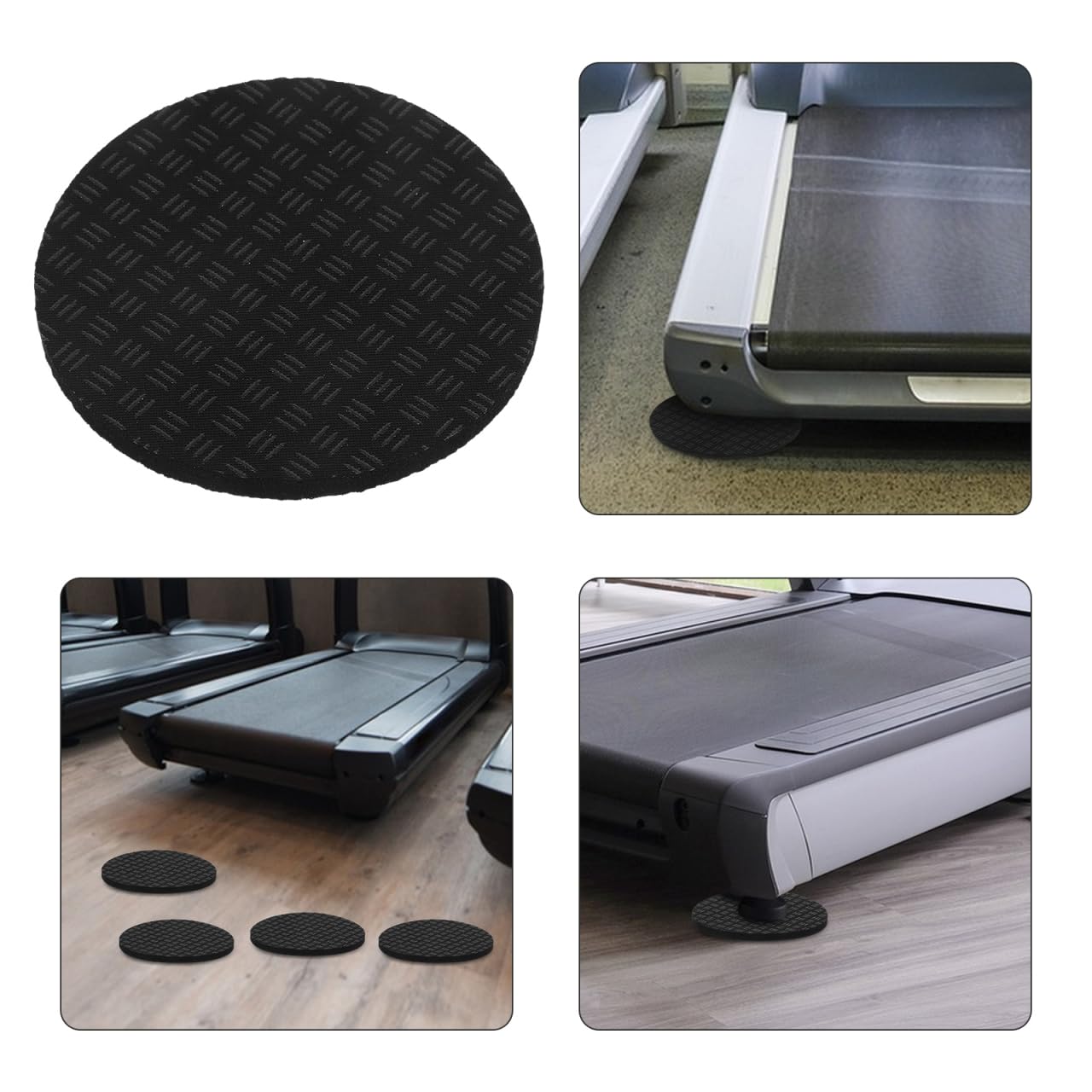 OSALADI 6Pcs Treadmill Mat Non Slip Shock Absorbing Isolation Pads for Noise Reduction Thickened Floor Protector for Gym Equipment Durable Protection for Hardwood and Carpet