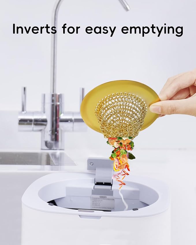 Gold Sink Strainer, Reversible Mesh Sink Strainer
