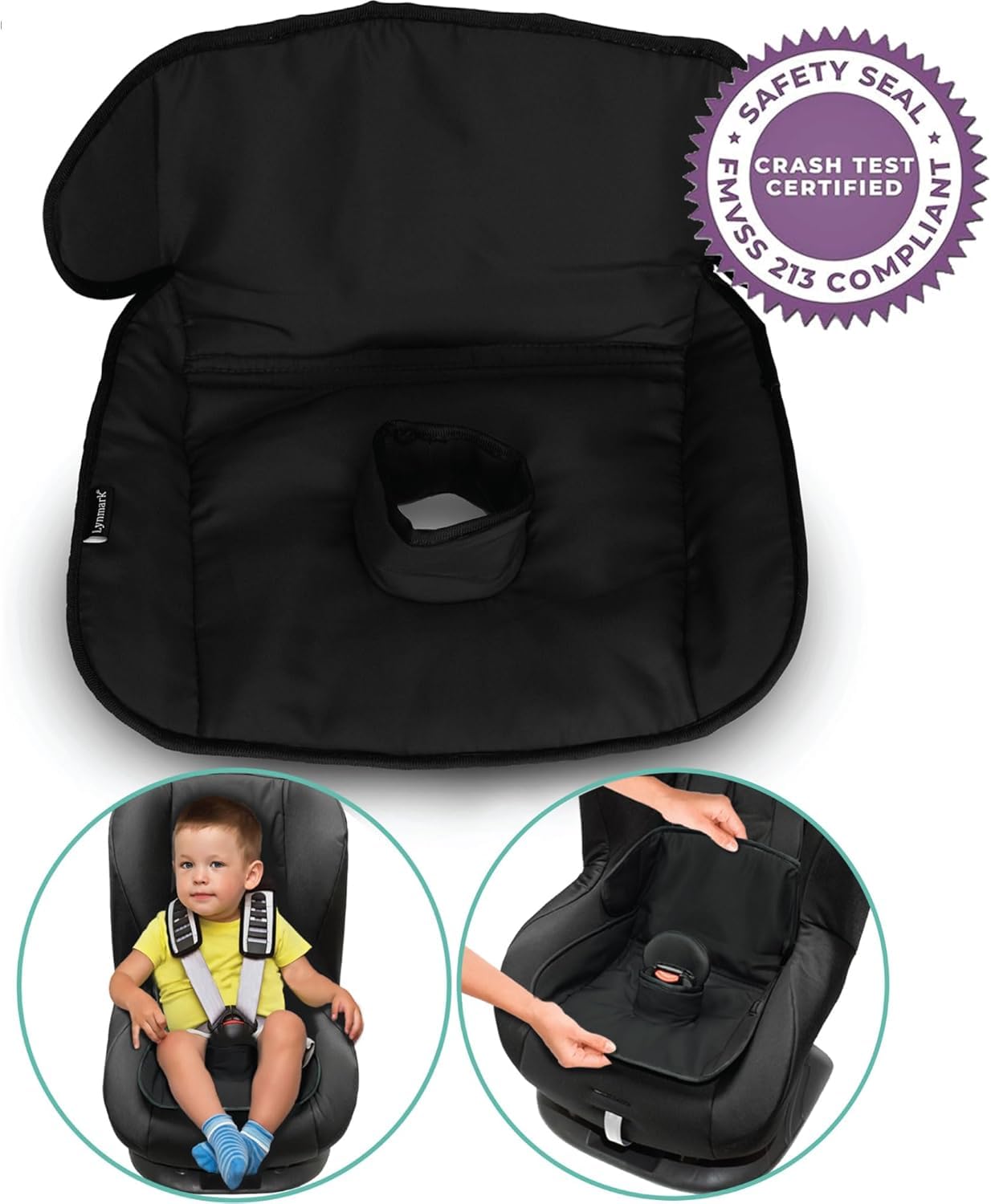 Potty Training Car Seat Protector Cover - Waterproof Soft Piddle Pads for Toddlers and Baby Carseat - Travel-Friendly Universal Machine Washable Liner Mat for Spills, Nappy Leaks, Accidents - Black