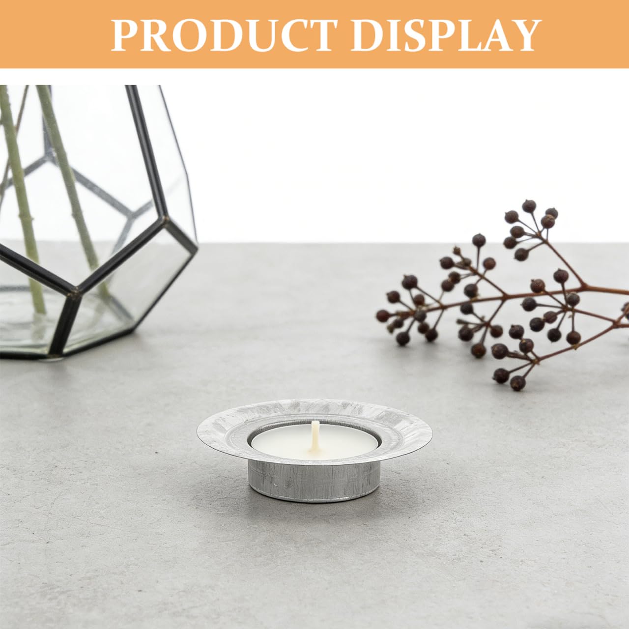 Luxshiny 10Pcs Silver Metal Candle Holder Inserts for Jars Tea Light Candle Holders Decorative Jar Lid Cup Stable Design Easy Clean 2.67 X 2.67 X 0.59 Inch