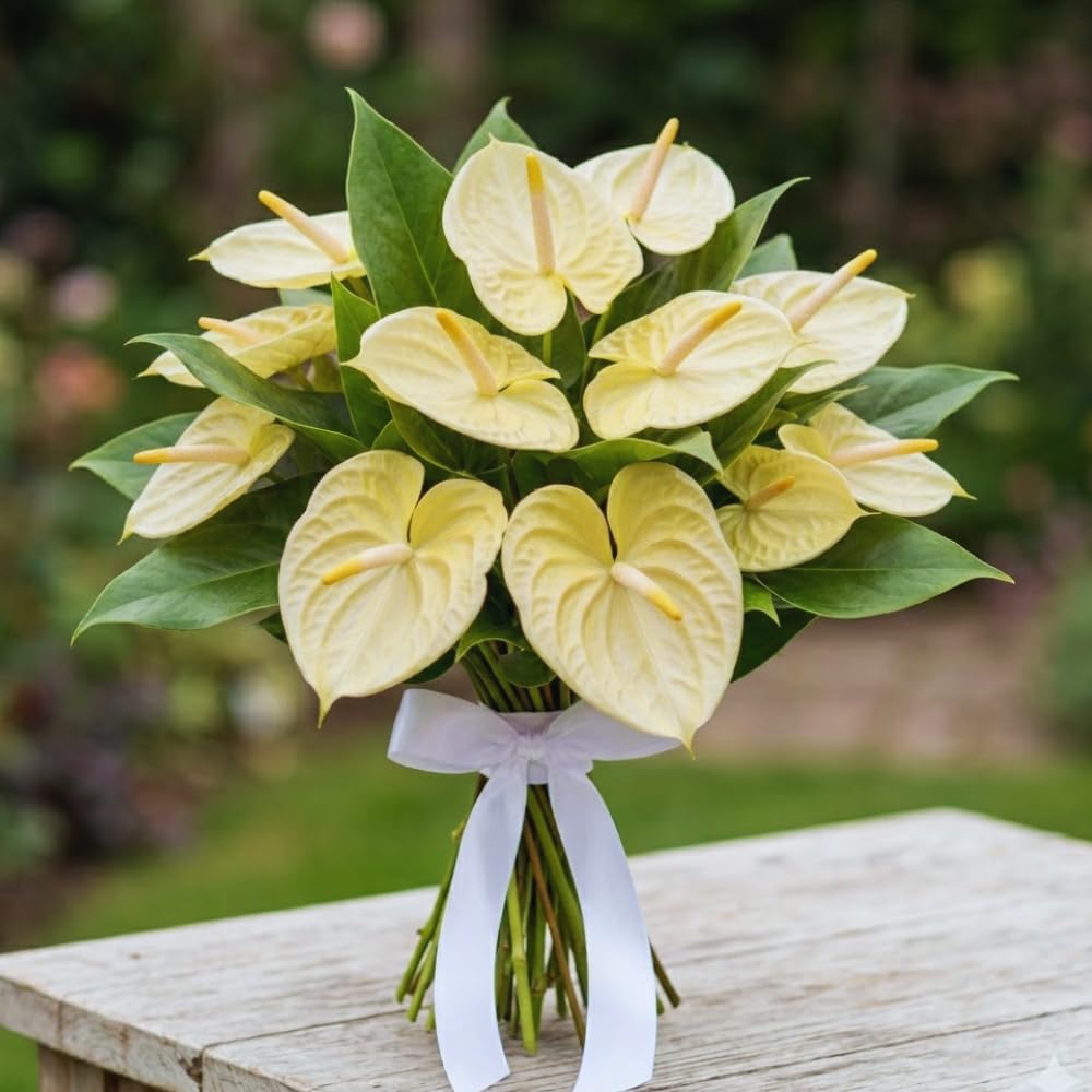 White Anthurium Plant Live, Anthurium Flower Tree, 6'' Pot, Houseplant Live Plant for Home Decoration, No Ship to CA