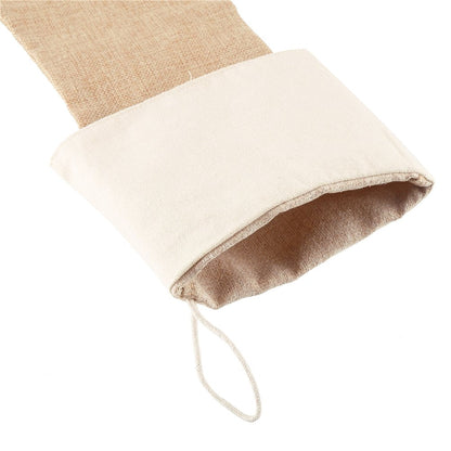 DECORA Natural Jute Burlap Christmas Stocking Fireplace Hanging for Gifts Goodies Handmade Projects Set of 6