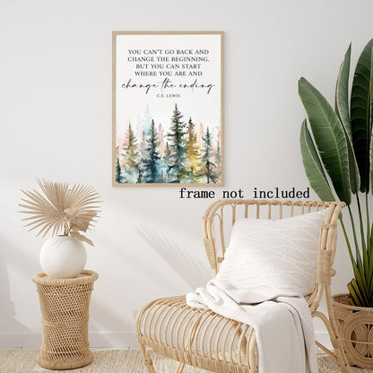 Motivational Office Wall Decor CS Lewis Quote Inspirational Wall Art Positive Affirmations Canvas Prints Encouraging Motivational Posters For Office Bedroom Living Room Home 8x12inch Unframed