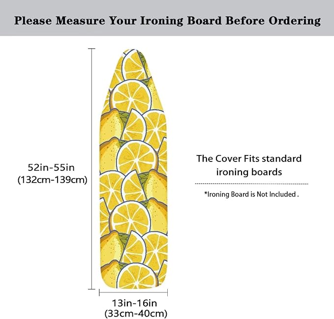 Lemon Ironing Board Covers for Full Size, Extra Long and Wide Large Ironing