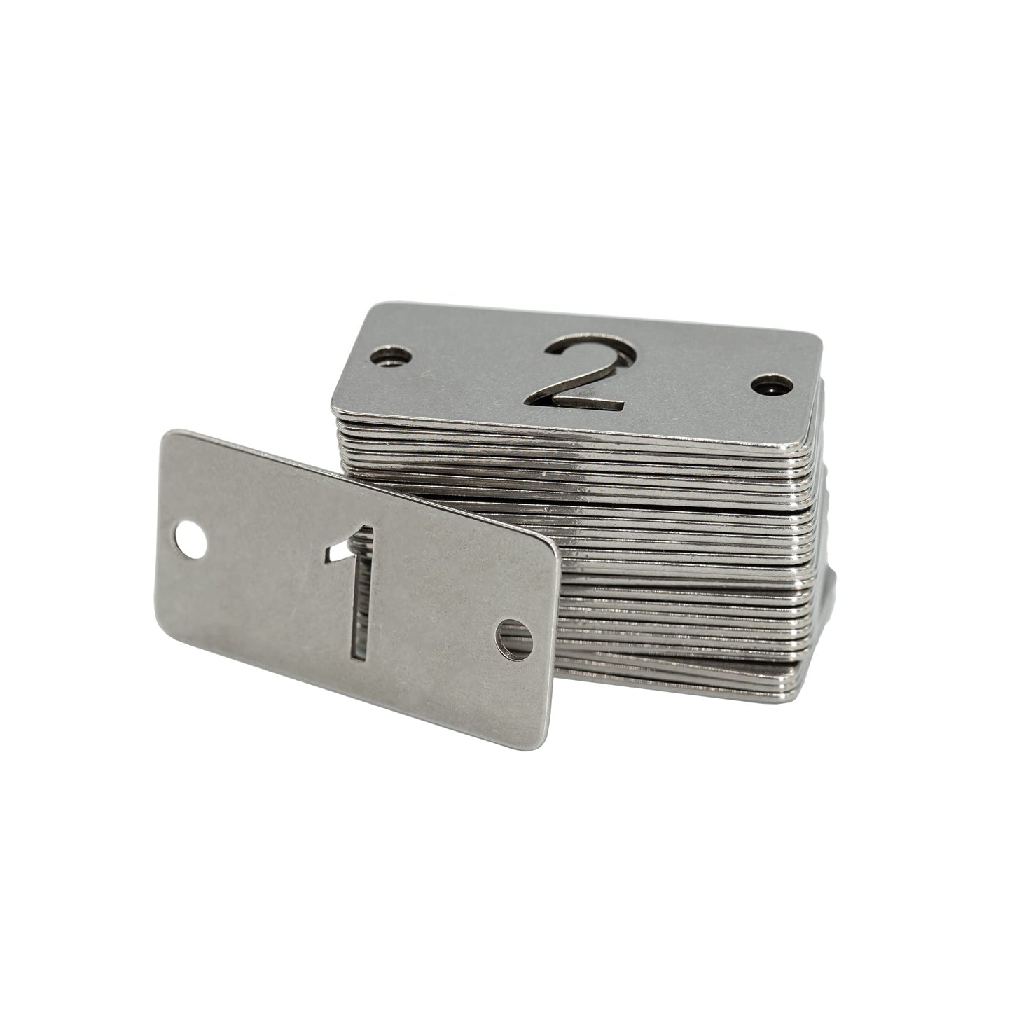 StayMax Rectangle Metal Hollowed Numbered Tags Stainless Steel Number Key Tags (1-10)