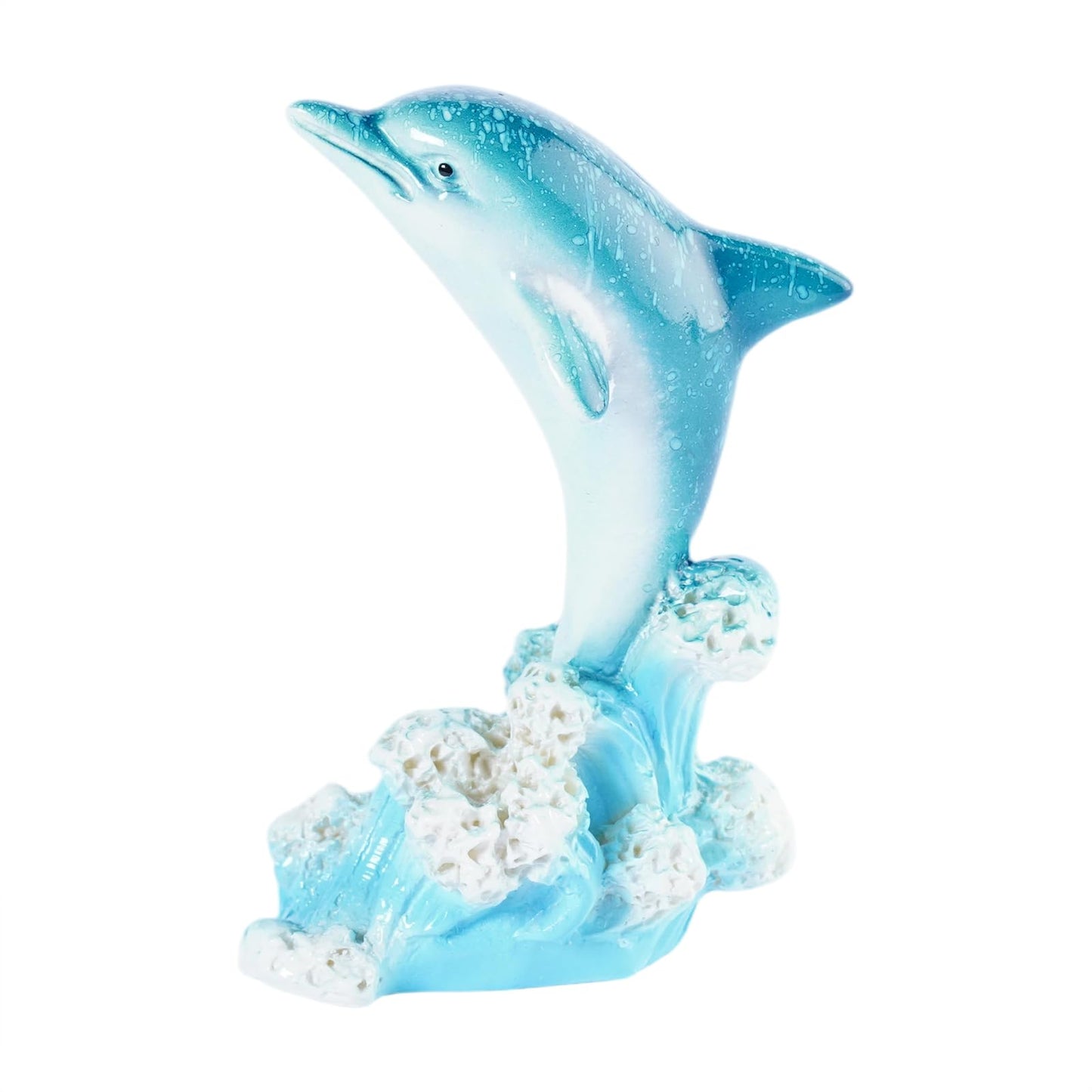 Brizoria Dolphin Decor Nautical Decor Leaping Dolphin Figurines Blue White Gradient Resin Ocean Themed Decor for Tabletop Shelf Desk Living Room Bedroom Office