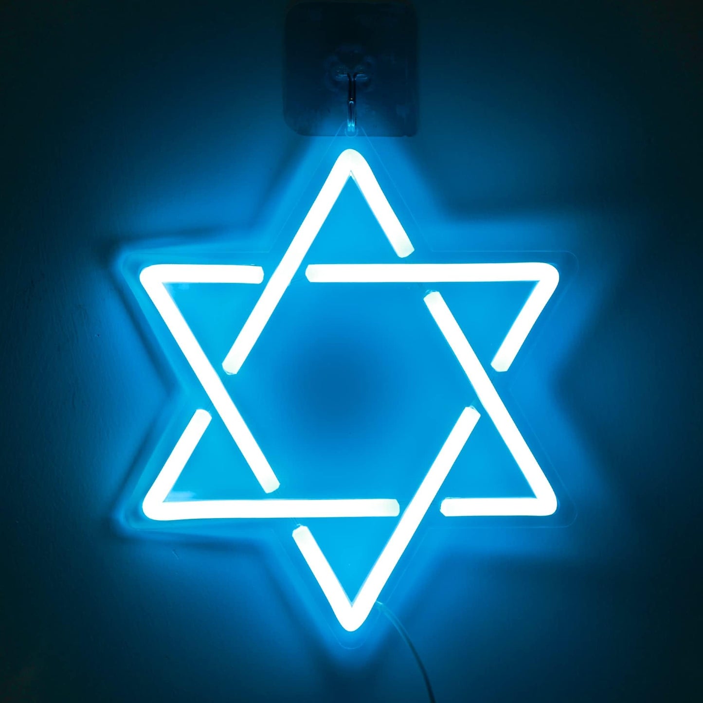 Attivolife Star of David Neon Sign, Hanukkah Decoration Jewish Star Blue Neon Light, LED Wall Decor for Home Office, Housewarming Birthday Gifts for Jews Judaism Women