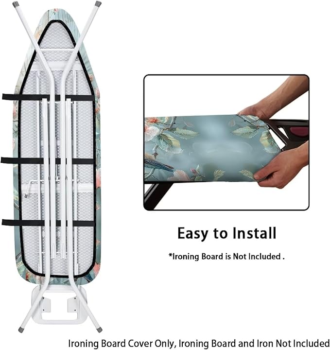 Hummingbird Design Ironing Board Cover and Pad Elastic Edge
