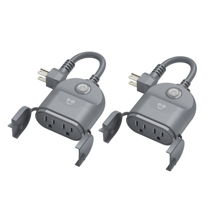Geeni Outdoor Duo Wi-Fi Smart Plug, Weatherproof Dual Socket, Wireless Remote Control, Works with Alexa & Google Home, 2 Outlets