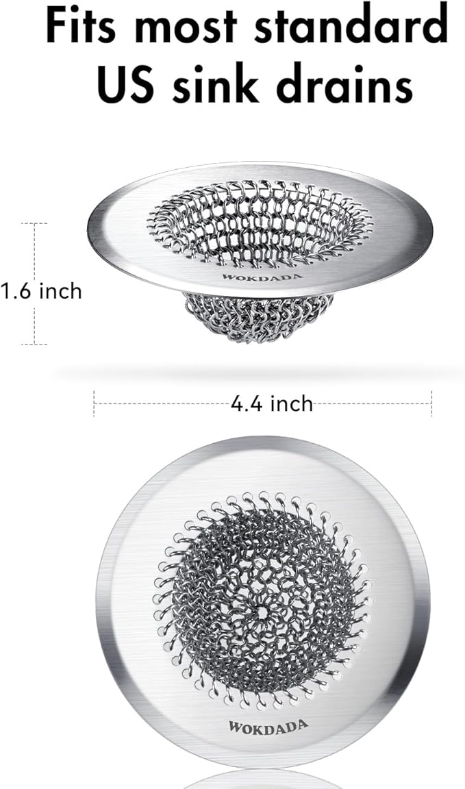 Sink Drain Strainer, Reversible Easy Clean Mesh Sink Strainer