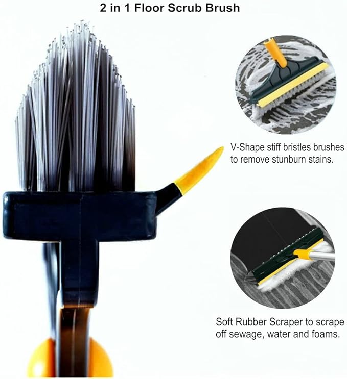 2 in 1 Cleaning Scrub Brush Grout Brush Scrape Floor Scrub Brush