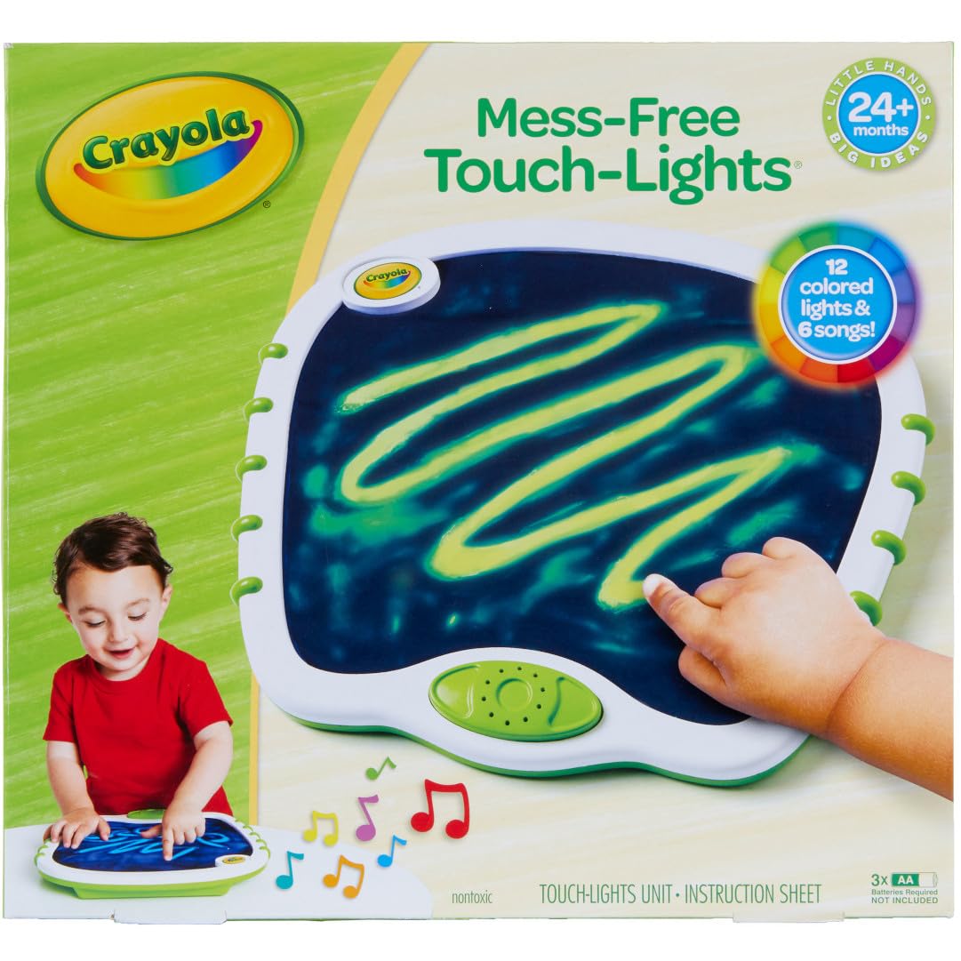 Crayola Toddler Touch Lights, Musical Sensory Toys for Toddlers, Light Up Drawing Pad, Mess Free Painting, Travel Activity, Gift for Toddlers, 2+