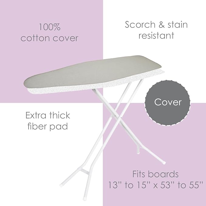 Ironing Board Cover and Pad, 100% Cotton