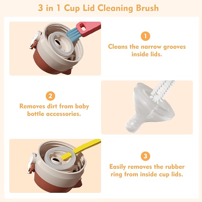 3 in 1 Cup Lid Cleaning Brush, Portable Cup Cleaner Brush, 2024 New Water