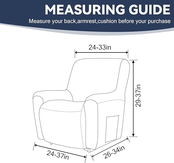 Cupuamon Recliner Chair Covers, Lazy Boy Recliner Covers Stretch Reclining