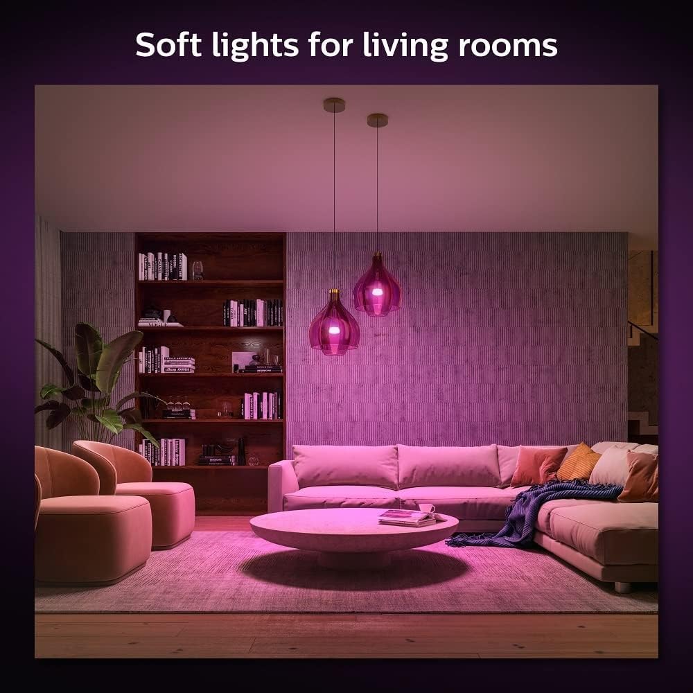 Philips Hue Smart 75W A19 LED Bulb - Soft Warm White Light - 2 Pack - 1100LM - E26 - Indoor - Control with Hue App - Works with Alexa, Google Assistant and Apple Homekit