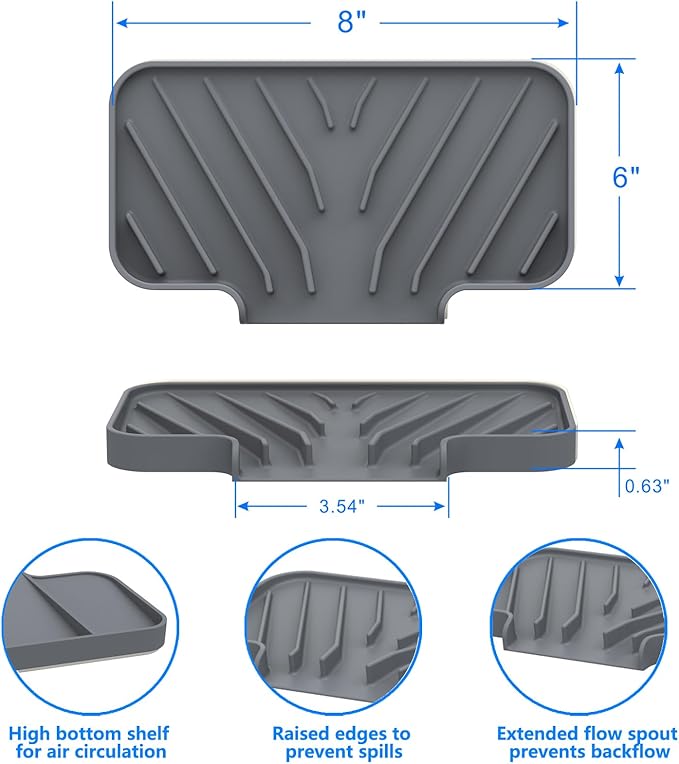 Sponge Holder for Kitchen Sink, Dish Sponge Holder & Soap Tray