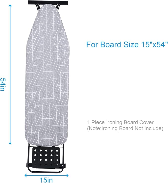Ironing Board Cover, Full Size Scorch Resistant Padding, Elastic Edge, Heavy