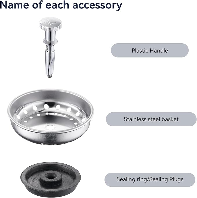 2 Pack Kitchen Sink Strainer and Stopper Combo