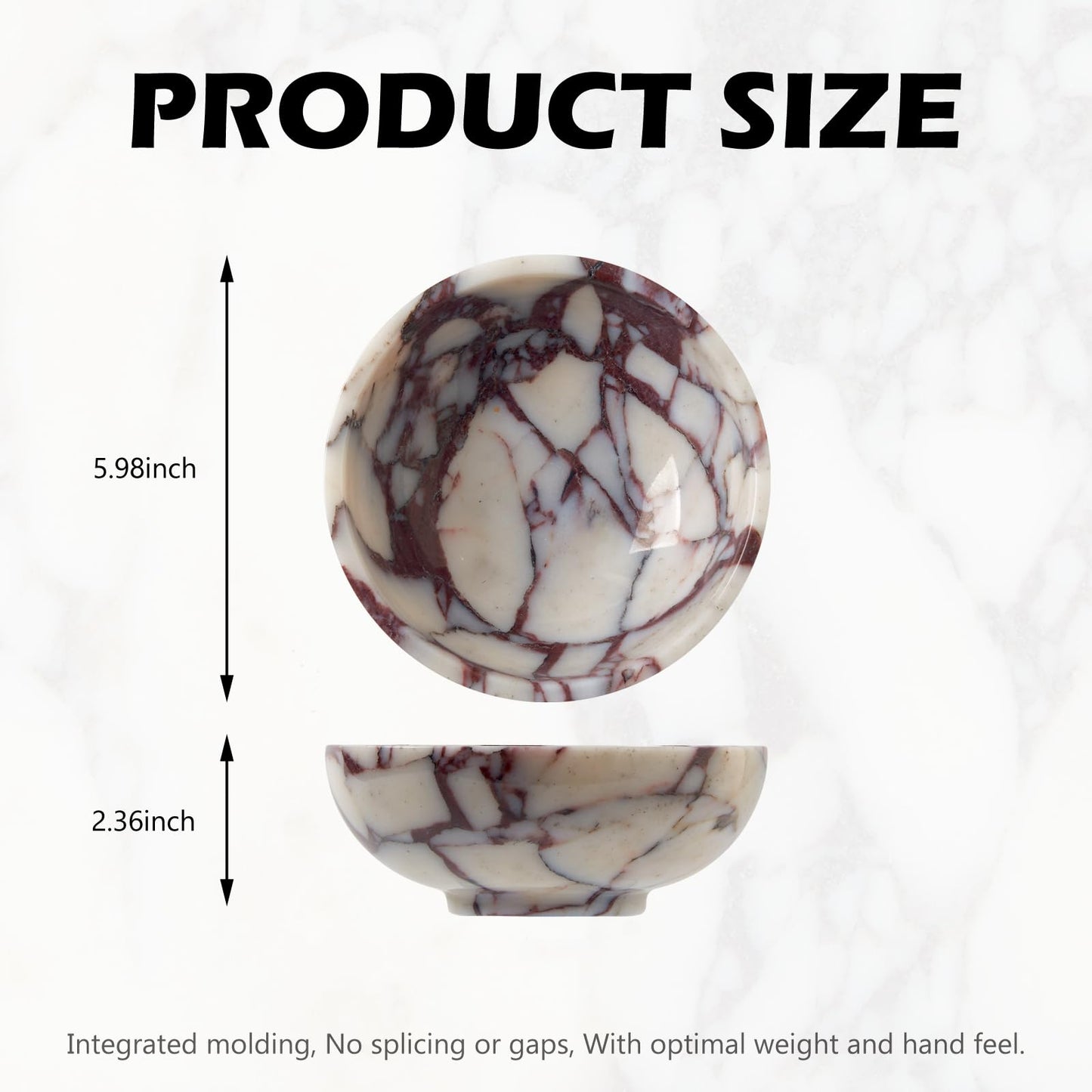 Metolira Luxury Natural Marble Catchall Bowl – Small 5.9-Inch Calacatta Viola Marble for Entryway Table Key Holder, Decorative Jewelry Dish for Bedroom, Trinket Tray for Home Decor