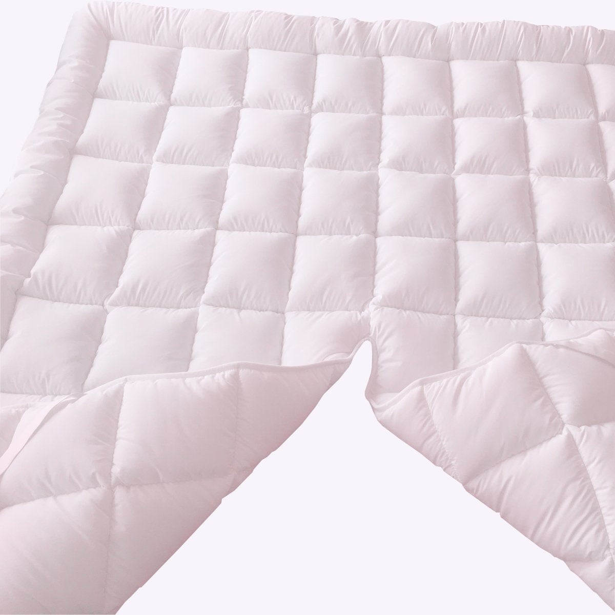 Royal Hotel Bedding Mattress Topper, Top-Split-King, 2 Inches Hypoallergenic Overfilled Down Alternative Anchor Bands Mattress Topper