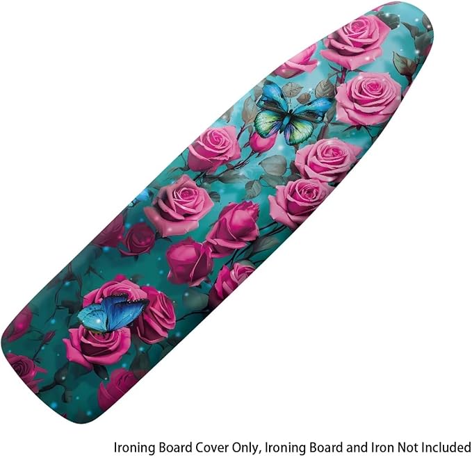 Pink Rose Ironing Board Cover and Pad Heat Reflective Stain Resistant Iron